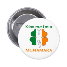 Personalized Irish Kiss Me I'm Mcnamara Pins