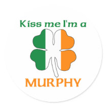 Personalized Irish Kiss Me I'm Murphy Round Sticker