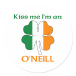 Personalized Irish Kiss Me I'm O'Neill stickers