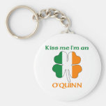 Personalized Irish Kiss Me I'm O'Quinn Keychain