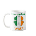 Personalized Irish Kiss Me I'm Ware mugs