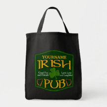 Personalized Irish Pub Sign Canvas Bags
