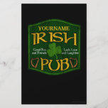 Personalized Irish Pub Sign Flyer Design