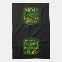 Personalized Irish Pub Sign Kitchen Towel