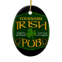 Personalized Irish Pub Sign Christmas Tree Ornaments