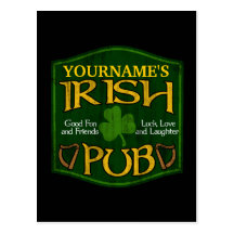 Personalized Irish Pub Sign Postcard