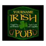 Personalized Irish Pub Sign posters