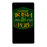 Personalized Irish Pub Sign Shipping Label