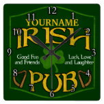 Personalized Irish Pub Sign Wall Clocks