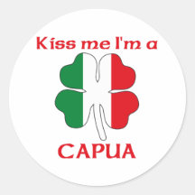 Personalized Italian Kiss Me I'm Capua Sticker