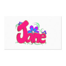personalized "Jane" canvas print for girls