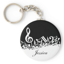 Personalized Jumbled Musical Notes Keychain keychains