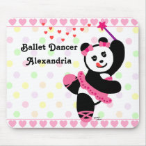 Personalized Kawaii Panda Ballet Dancer Recital Mouse Pad