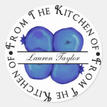 Personalized Kitchen Baking Stickers- Blueberries