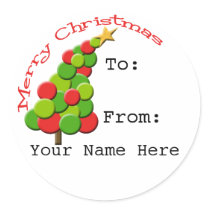 Personalized Leaning Tree Gift Tag Stickers