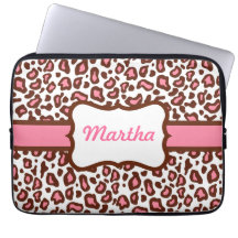 Personalized Leopard Print Laptop Sleeve