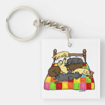 Personalized Living with Labradors Cartoon Acrylic Key Chain