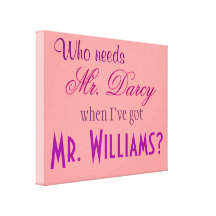 Personalized Love Art Canvas Mr. Darcy Jane Austen Gallery Wrapped Canvas