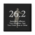 Personalized Marathon Runner 26.2 Keepsake Black magnets