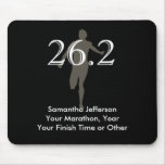 Personalized Marathon Runner 26.2 Keepsake Black mousepads
