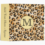 Personalized Monogram Leopard Print Pattern. 3 Ring Binders