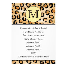 Personalized Monogram Leopard Print Pattern. Cards