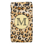 Personalized Monogram Leopard Print Pattern. Motorola Droid RAZR Cover