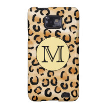 Personalized Monogram Leopard Print Pattern. Galaxy SII Covers