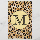Personalized Monogram Leopard Print Pattern. Flyer Design