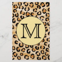 Personalized Monogram Leopard Print Pattern. Flyer Design