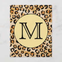 Personalized Monogram Leopard Print Pattern. Flyer