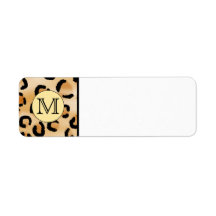 Personalized Monogram Leopard Print Pattern. Return Address Label