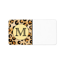 Personalized Monogram Leopard Print Pattern. Address Label