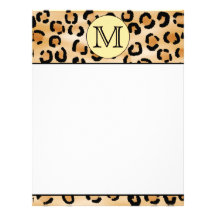 Personalized Monogram Leopard Print Pattern. Personalized Letterhead