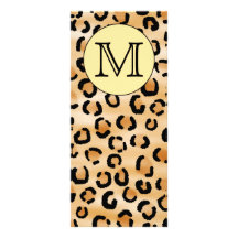 Personalized Monogram Leopard Print Pattern. Custom Rack Card