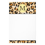 Personalized Monogram Leopard Print Pattern. Stationery Paper