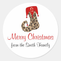 Personalized Monogram Leopard Stocking Sticker