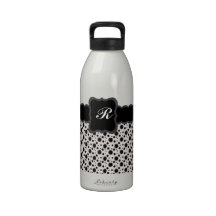 Personalized Monogram with Polka Dots Patterns. Water Bottle