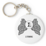 Personalized Monogrammed Angel Wings keychains