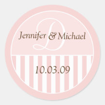 Personalized Monogrammed Wedding Favour Labels Round Stickers