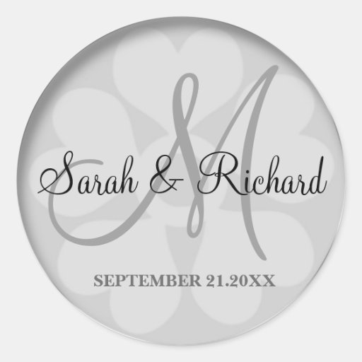 Personalized Monogrammed Wedding Stickers