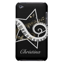 Personalized Musical Star golden notes iPod Touch Cases