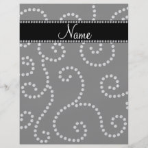 Personalized name black diamond swirls full color flyer