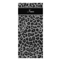 Personalized name black leopard pattern custom rack card