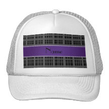 Personalized name black plaid pattern hats