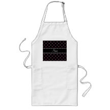 Personalized name black tuft diamonds aprons