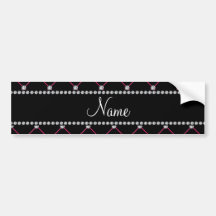 Personalized name black tuft diamonds bumper stickers