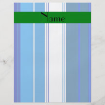 Personalized name Blue and whites stripes Flyers