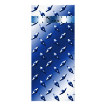 Personalized name blue diamond plate steel personalized rack card