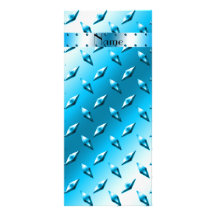 Personalized name blue diamond plate steel rack cards